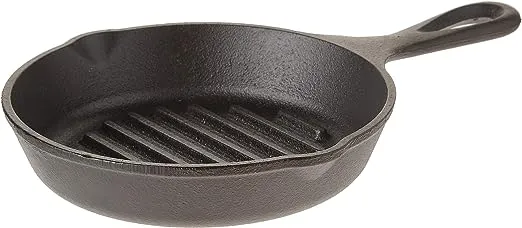 Lodge Cast Iron Grill Pan, 6.5 Inch 