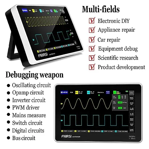 Tablet Oscilloscope,with 2 Channel 100MHz Bandwidth 1GSa/s Sampling Rate Oscilloscope,Multifunction Oscilloscope,Ultra Thin Portable USB Oscilloscope