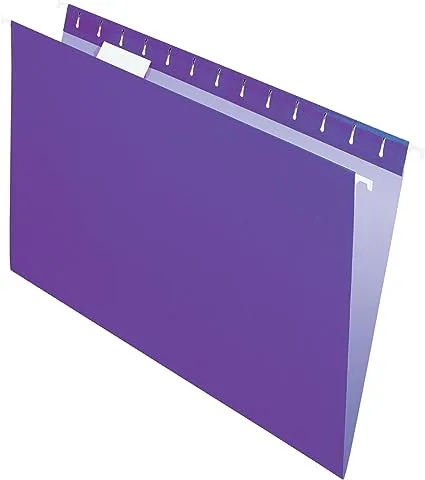 Office Depot 2-Tone Hanging File Folders, 1/5 Cut, 8 1/2in. x 14in., Legal Size, Purple, Box Of 25, OD81631