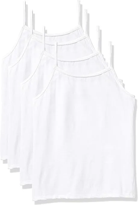 Hanes Ultimate Ecosmart Girls' Cami Pack, 4-Pack White L