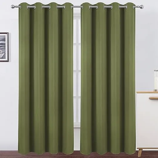 LEMOMO Red Blackout Curtains 42 x 63 inch/Red Curtains Set of 2 Panels/Room Darkening Bedroom Curtains