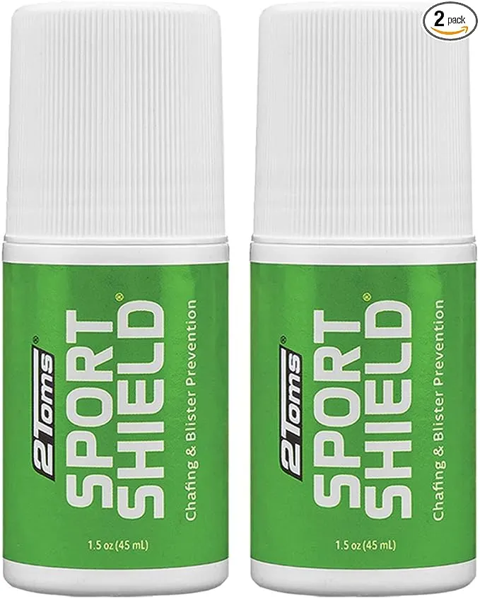 2Toms SportShield, Original Formula, All-Day Anti Chafe and Blister Prevention, Waterproof Protection from Chafing and Skin Irritation, 1.5 Ounce, 2 Bottles