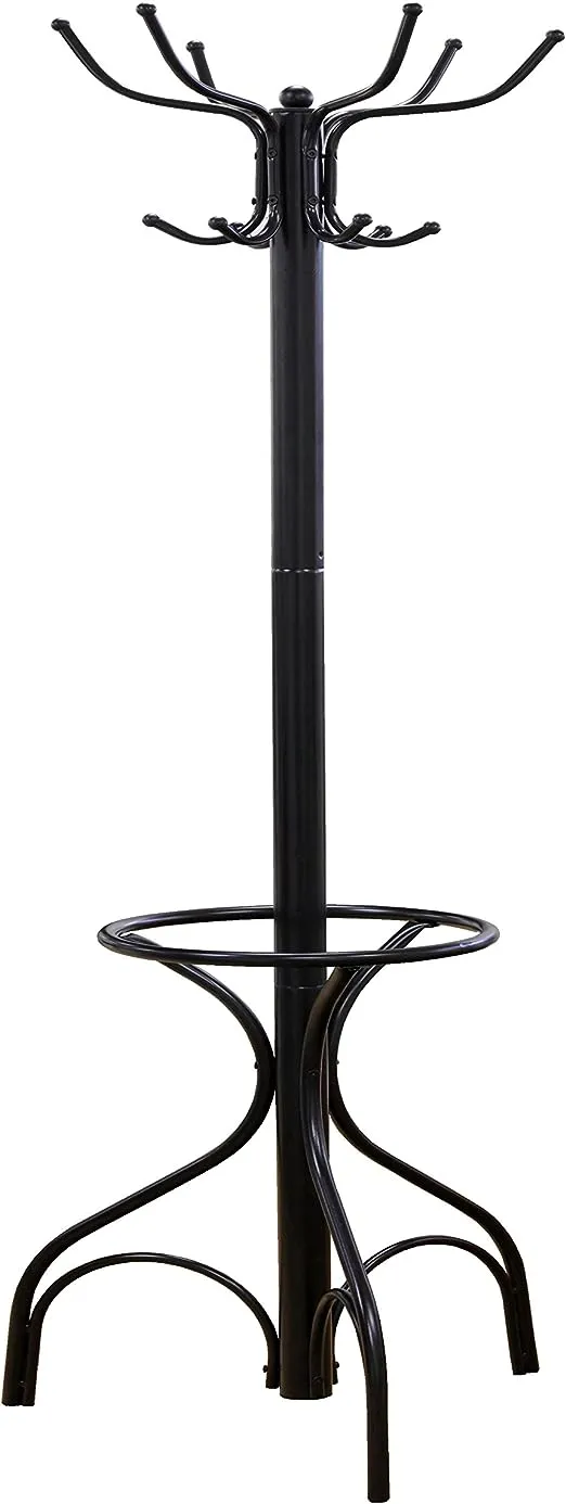 Frenchi Home Furnishing CR002 Coat Rack, 12 Hook, Black