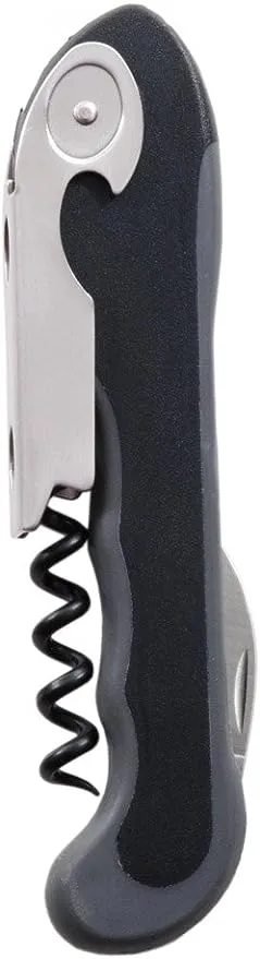 True 0438 Grippy Soft Touch Waiter’s Corkscrew Black Bulk