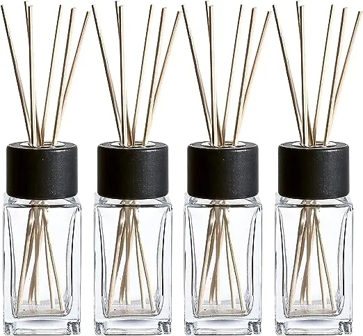 Whole HOUSEWARES Natural Diffuser Reeds Bottles Sticks | 2X4.7 Inch, Clear 