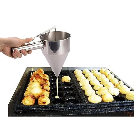 Stainless Steel Funnel Octopus Balls Funnel Tool, Waffle Batter Dispenser Pan...