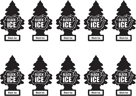 Little Trees Car Freshener, Black Ice, 10-Pack