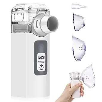 Portable Nebulizer Handheld Nebulizer Machine for Adults & Kids for Travel and Household Use,Ultrasonic Nebulizers Steam Inhaler for Breathing Problems, White