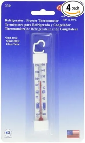 Cooper Atkins Glass Tube Refrigerator/Freezer Thermometer