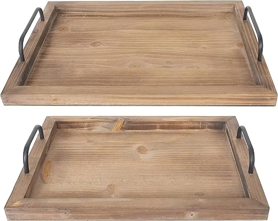 Besti Rustic Vintage Food Serving Trays Set of 2