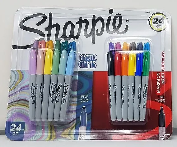 Sharpie Variety Featuring Mystic Gems and Core Colors Fine Tip 24ct Assortment