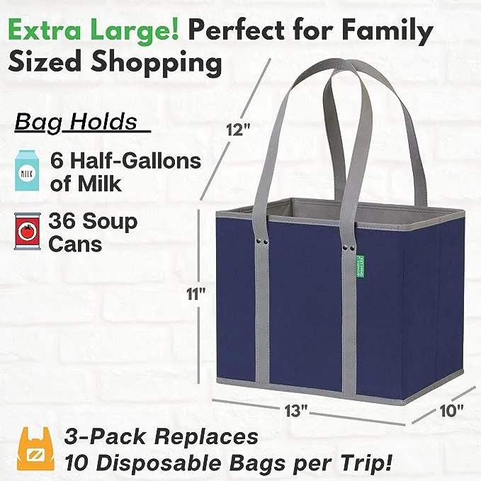 Creative Green Life Reusable Grocery Shopping Box Bags