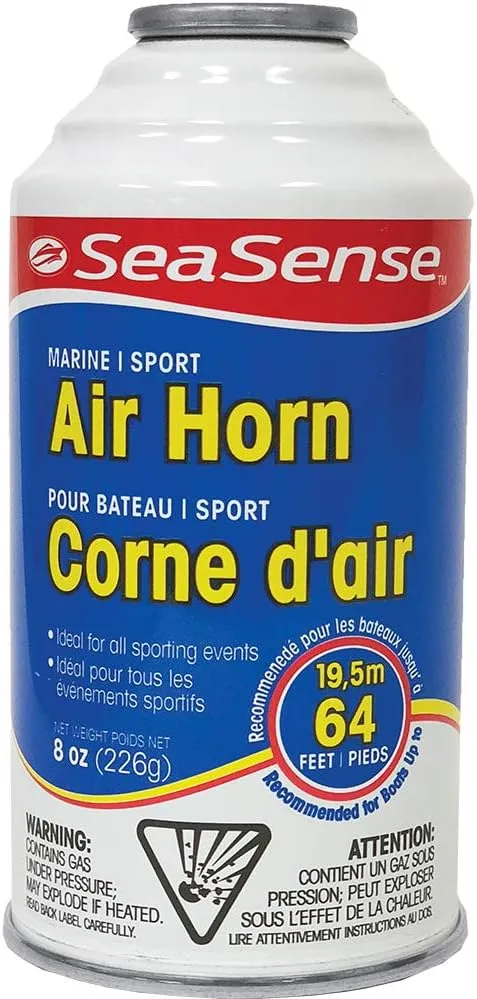 SeaSense Air Horn Refill – Jumbo Size (8 oz), 127 dB (Horn Not Included) – Loud 1 Mile Range, Meets EPA & USCG Standards – Great for Boat & Marine Safety, Ideal for Sporting Events Such as Football