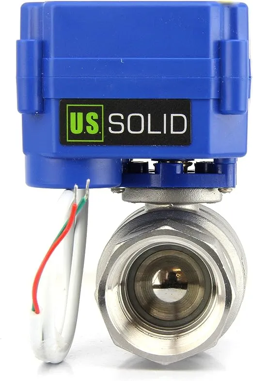 Motorized Ball Valve- Stainless Steel Ball Valve with Full Port, 9-24V DC and 2 Wire Reverse Polarity by U.S. Solid (1 inch)