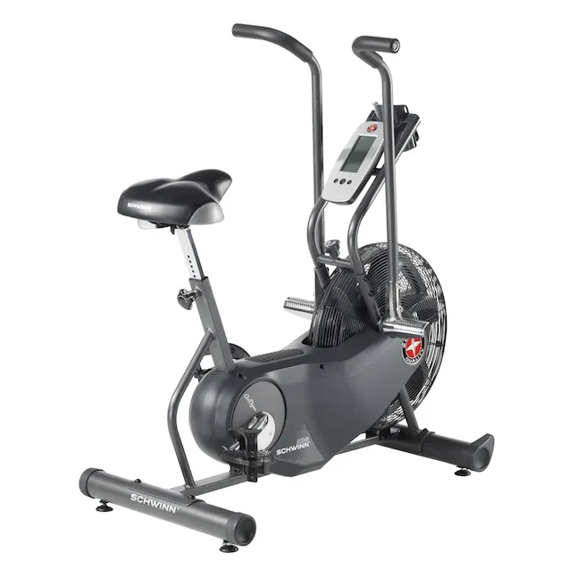 Schwinn AD6 Airdyne Upright Exercise Bike + Massage Gun Bundle