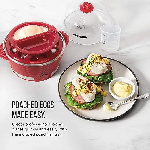 Chefman Electric Egg Cooker Boiler - Red