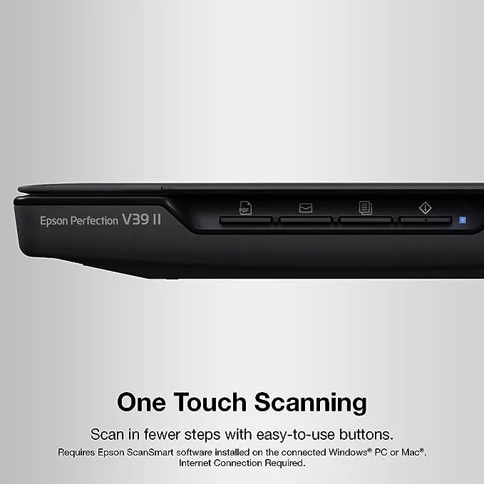 Epson - Perfection V39 II Color Photo and Document Flatbed Scanner