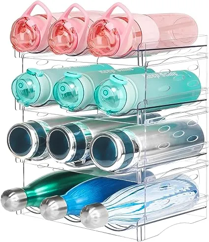 Water Bottle Organizer Stackable Kitchen Cabinet Organizer Acrylic Water Bottle 