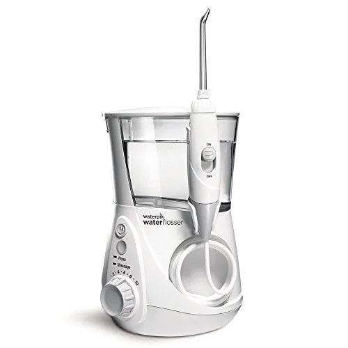 Waterpik Aquarius Water Flosser Professional For Teeth, Gums, Braces, Dental Care, Electric Power With 10 Settings, 7 Tips For Multiple Users And Needs, ADA Accepted, White WP-660