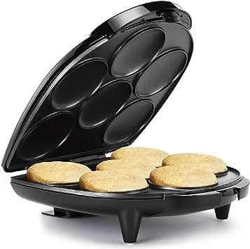 Holstein Housewares Arepa Maker - Non-Stick 6-Section Multi-Food Maker - Make Delicious Arepas, Pancakes, Corncakes, Tosti Arepa - Easy-to-Use - 6-PC - Black