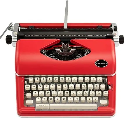 Red Vintage Typewriter for A Nostalgic Flow - Manual Typewriter Portable Model for Remote Writing Locations - Sleek & Durable Type Writer Classic