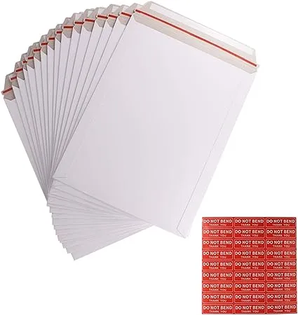 100 Pack 9X12 inch Self Seal Photo Document Mailers Stay Flat White Cardboard Envelopes White Photography Mailersfor CD, Photos, Document by ZMYBCPACK