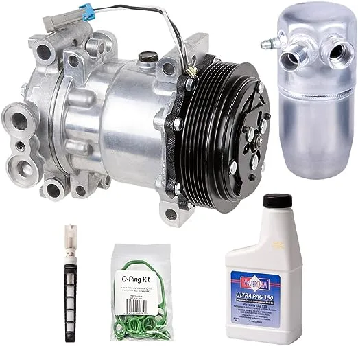 for Chevy Silverado Cheyenne Pickup Tahoe AC Compressor & A/C Repair Kit, White