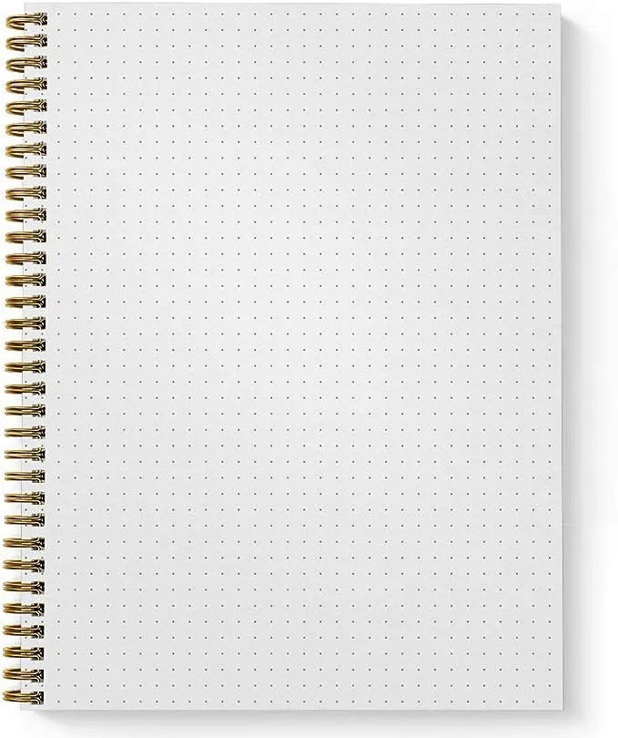 Softcover Believe You Can 8.5" x 11" Motivational Dot Grid Journal/Spiral Notebook, 120 Dot Grid Pages, Durable Gloss Laminated Cover, Gold Wire-o Spiral. Made in the USA