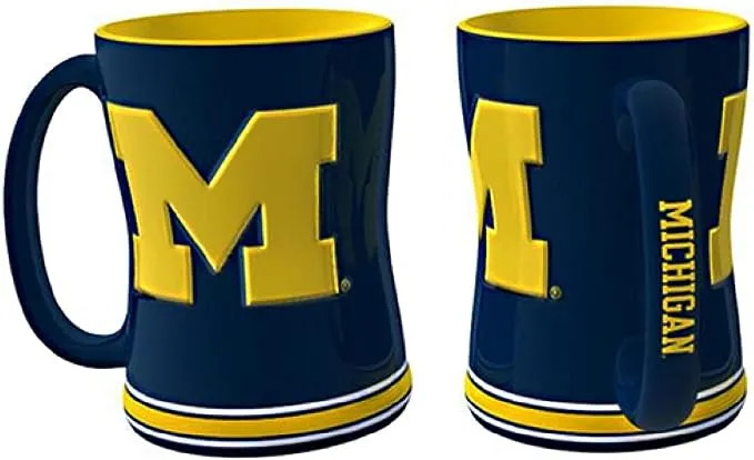 Michigan Wolverines Coffee Mug - 14oz Sculpted Relief