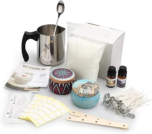 DIY Candle Making Kit, Beeswax Candles Making Supplies Christmas Gift Set for Beginners, Children and Adults, Candles Gifts Set for Women with Fragrance Oil, Cotton Wicks, Metal Pot, Candle Jars