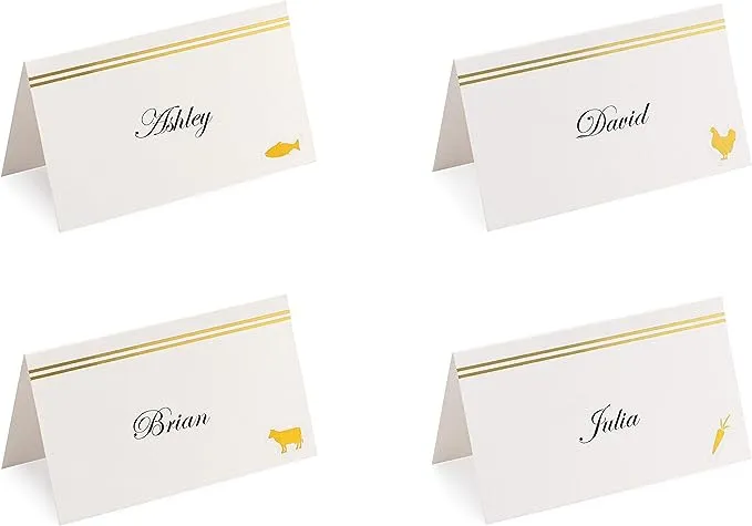 50-Pack Place Cards for Weddings – Elegant Name Cards for Table Setting – Pre...