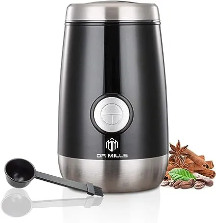 DR MILLS DM-7445 Coffee Grinder Electric Grinder Spice and Herb Grinder, Blade & cup made with SUS304 stianlees steel food grinders electric