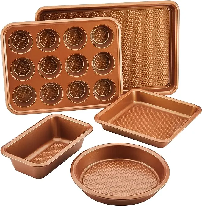 Ayesha Curry Bakeware Nonstick Bakeware Set, Copper - 5 Piece