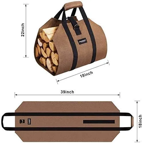 Amagabeli Garden Home Firewood Carrier Bag