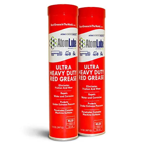 AtomLube Ultra Heavy Duty Red Grease | Waterproof High Temp 2 Pack