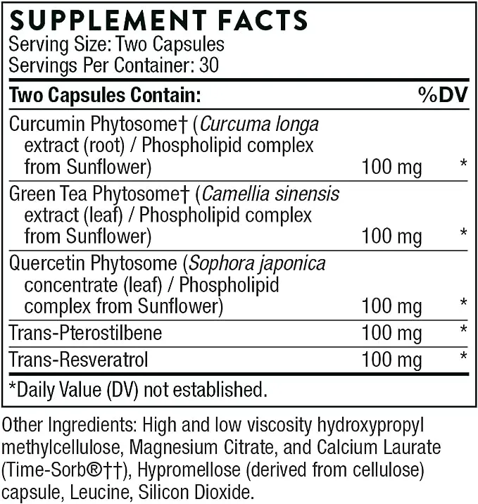 THORNE PolyResveratrol-SR - Suplemento Trans-Resveratrol para un Envejecimiento Saludable - 60 Cápsulas