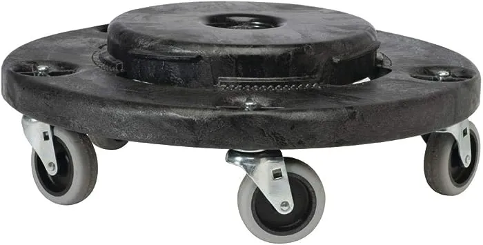 Rubbermaid Commercial Products Brute Trash Can Dolly with Wheels, Black, Transports 20, 32, 44 and 55G Brute Containers