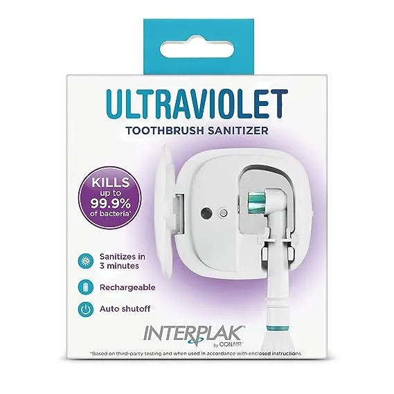 Interplak by Conair UV Toothbrush Sanitizer, Kills 99.9% of Bacteria on Your Toothbrush