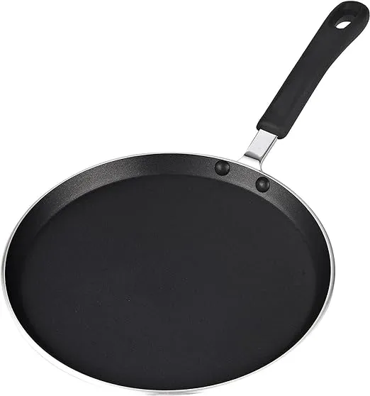 Cook N Home 10.25-Inch Nonstick Heavy Gauge Crepe Pancake Pan Griddle, 26Cm, Bla