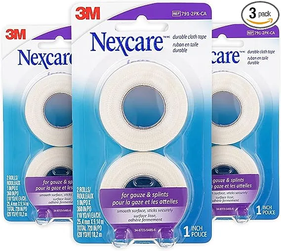 Nexcare Durapore Durable Cloth Tape, From the #1 Leader in U.S. Hospital Tapes, 1 Inch X 10 Yards, 6 RollsNexcare Durapore Durable Cloth Tape, From the #1 Lea…