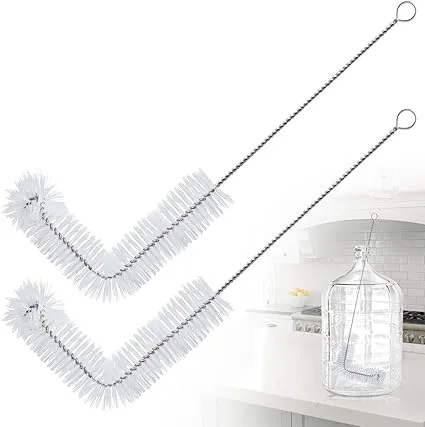 AIEVE Carboy Brush, Carboy Cleaning Brush, 2 Pack 28” Nylon 5 Gallon Carboy Brush Brewing Supplies Carboy Bottle Brushes for 1 3 5 6 6.5 Gallon Glass Carboys Corny Kegs Fermenter Wine Making Beer