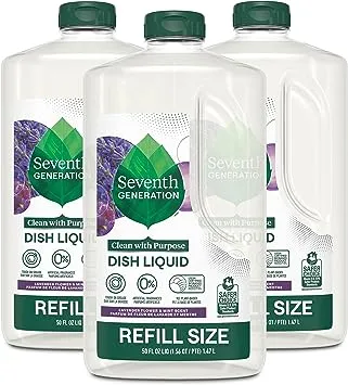 Seventh Generation Hand Dish Wash Refill, Lemongrass & Clementine, 3pk 50z