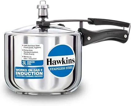 Hawkins B60 Pressure Cooker, 3 L, Silver