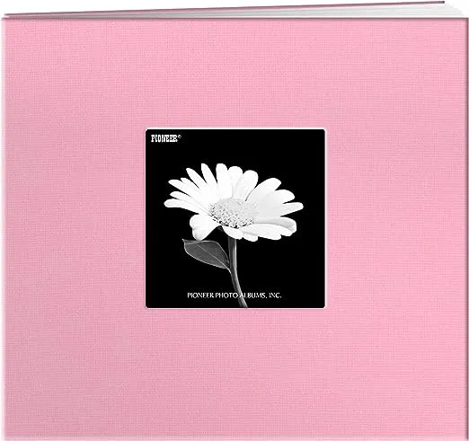 Pioneer 8 Inch by 8 Inch Postbound Frame Cover Memory Book, Dreamy Pink