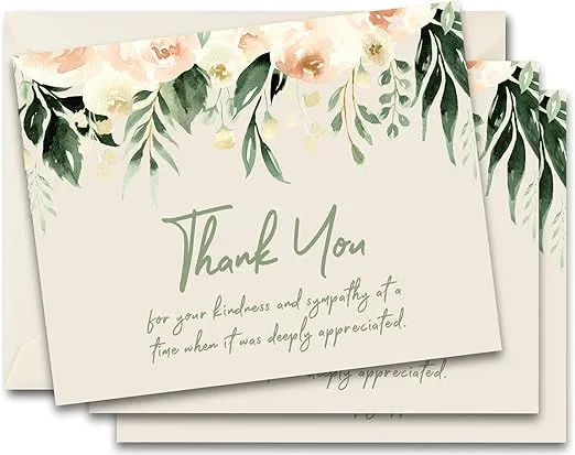 MPC Brands Funeral Thank You Cards Sympathy Bereavement Thank You Cards With Envelopes