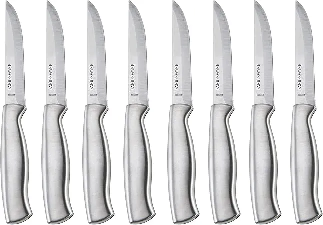 Farberware Stainless Steel Steak Knife Set, 8-Piece, Stainless Steel