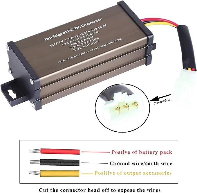 Pro Chaser DC-DC Golf Carts RVs 48V 36V Volt Voltage to 12V Step Down Voltage Reducer Regulator for Headlights Taillights Solar Panels Radios (30A 360W)