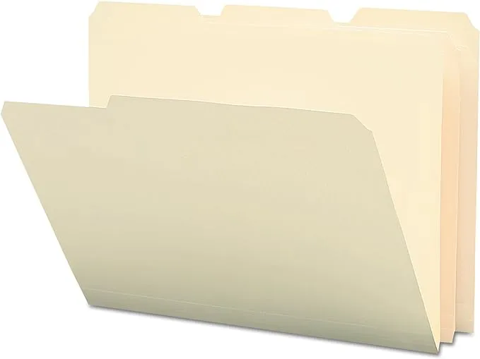 Smead Poly File Folders, 1/3-Cut Tab Manila / Letter / 12