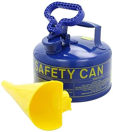 Eagle UI-10-FSB Type I Metal Safety Can with F-15 Funnel, Kerosene, 9" Width x 8" Depth, 1 Gallon Capacity, Blue