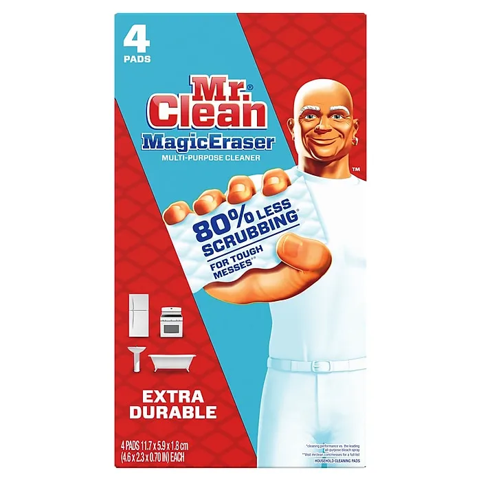 Mr. Clean Magic Eraser Extra Durable, Cleaning Pad with Durafoam, 4 Ct